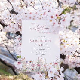Invitación Ducha de bebé primavera pastel Florcita Silvestre