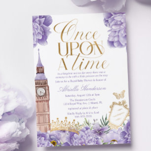 Invitación Ducha de Bebé Princesa Érase una Vez Lavanda