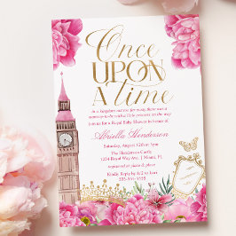 Invitación Ducha de Bebé Princesa Érase Una Vez Rosa