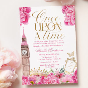 Invitación Ducha de Bebé Princesa Érase Una Vez Rosa