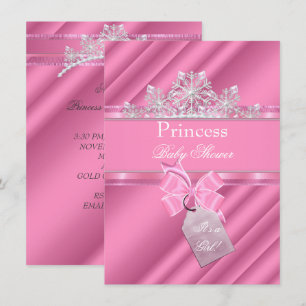 Invitación Ducha de Bebé Princesa Niña Rosa "Es una Niña"