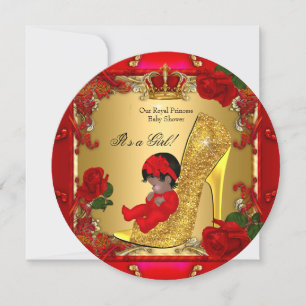 Invitación Ducha de Bebé Princesa Niña Zapato de Tacón Alto D