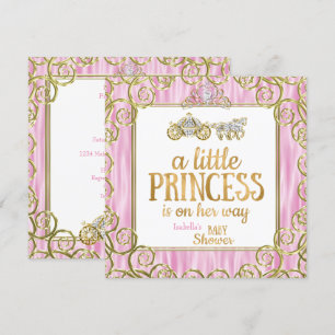 Invitación Ducha de Bebé Princesa Tiara Carruaje de Caballo R