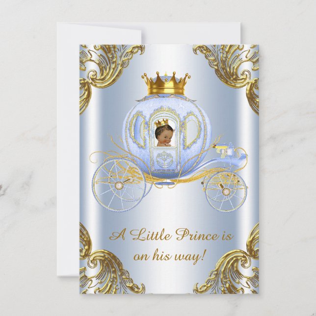 Invitación Ducha de bebé príncipe étnico real (Anverso)