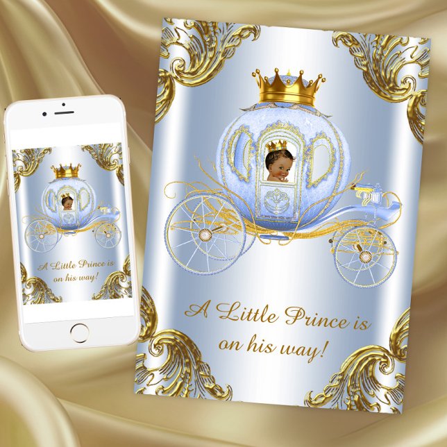 Invitación Ducha de bebé príncipe étnico real (Prince Royal Baby Shower Invitation. Instant download and printed invitations available.)