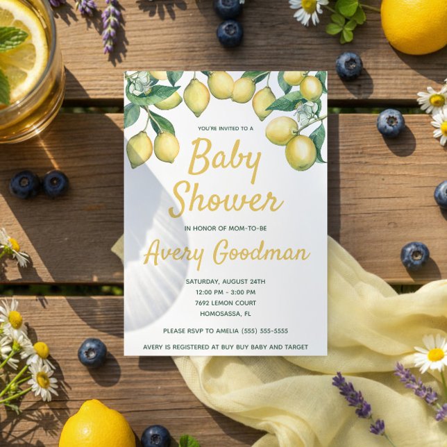 Invitación Ducha de Bebé Ramas de Limón (Subido por el creador)
