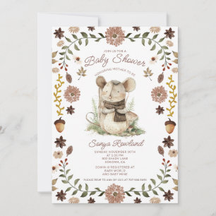 Invitación Ducha de Bebé Ratón del Bosque