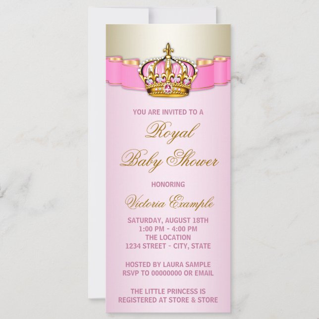 Invitación Ducha de Bebé Real (Anverso)
