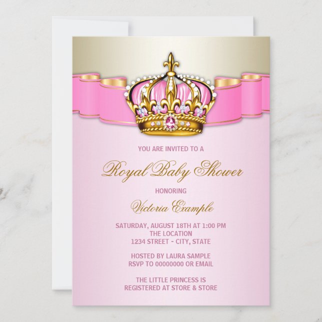Invitación Ducha de Bebé Real (Anverso)