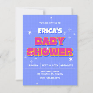 Invitación Ducha de bebé retro