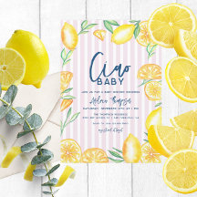 Ducha de Bebé Retro Moderna Citrus Amarillo Limón