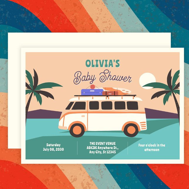 Invitación Ducha de bebé Retro van (Subido por el creador)