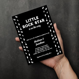 Invitación Ducha de Bebé Rock And Roll Pequeña Estrella de Ro