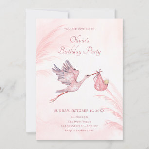Invitación Ducha de bebé rosa