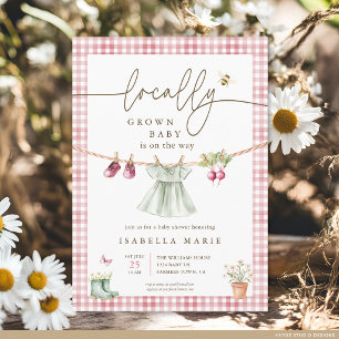 Invitación Ducha de Bebé Rosa para Niña Recién Nacida Local
