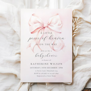 Invitación Ducha de bebé rosa pedacito de cielo