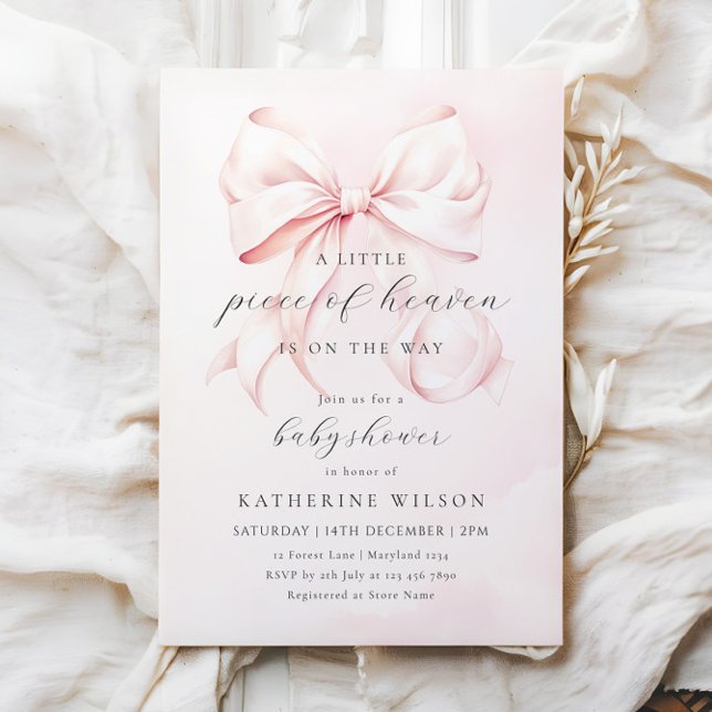 Invitación Ducha de bebé rosa pedacito de cielo (Subido por el creador)