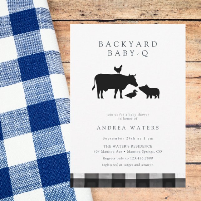 Invitación Ducha de bebé rústica | Cuadro negro | BBQ (Subido por el creador)