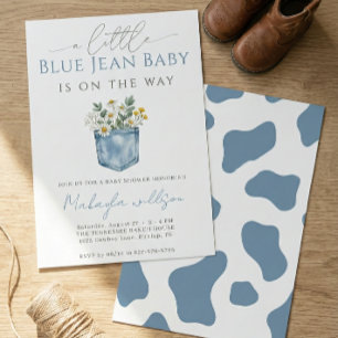 Invitación Ducha de bebé rústica de mezclilla para niño
