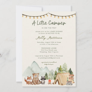 Invitación Ducha de bebé rústica del pequeño campamento del b