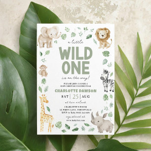 Invitación Ducha de bebé Safari Animal Jungle Fiera