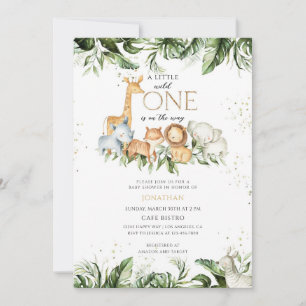 Invitación Ducha de bebé Safari en la jungla para el pequeño 
