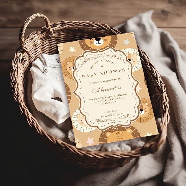Invitación Ducha de bebé Safari León (Subido por el creador)