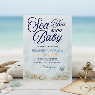 Invitación Ducha de Bebé Sea You Soon
