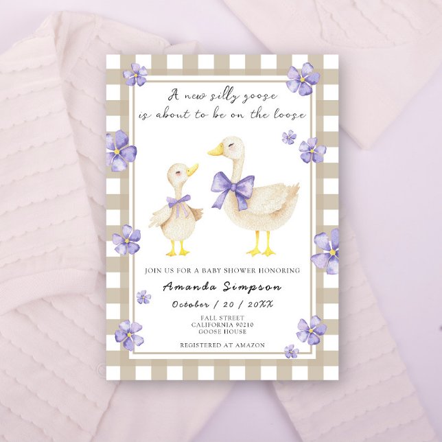 Invitación Ducha de bebé Silly Goose (Subido por el creador)