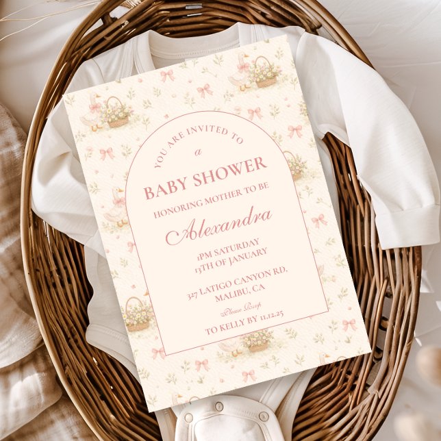 Invitación Ducha de Bebé Silly Goose Coquette (Subido por el creador)