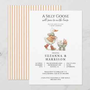 Invitación Ducha de bebé Silly Goose género neutral