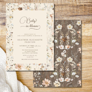 Invitación Ducha de bebé silvestre bebé en flor