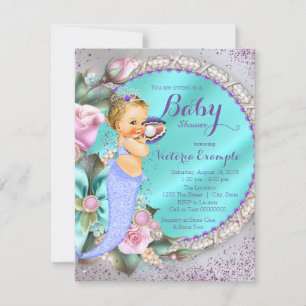 Invitación Ducha de Bebé Sirena Bajo El Mar