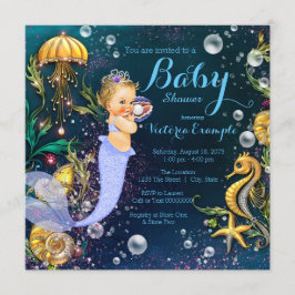 Invitación Ducha de Bebé Sirena Bajo El Mar