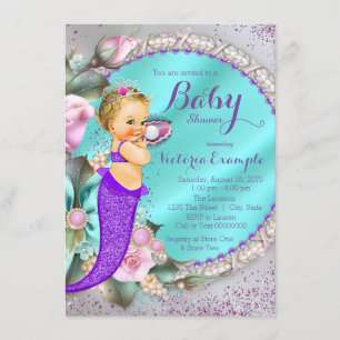Invitación Ducha de Bebé Sirena Bajo El Mar