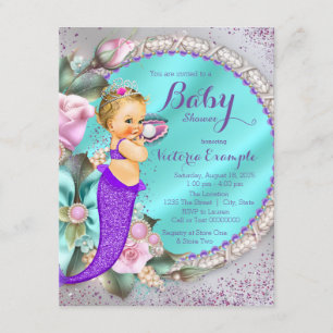 Invitación Ducha de Bebé Sirena Bajo El Mar