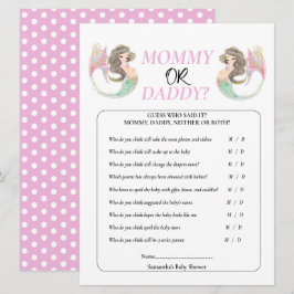 Invitación Ducha de bebé sirena bajo el mar mamá papá