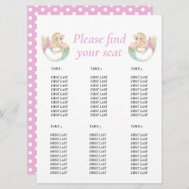 Invitación Ducha de bebé Sirena. Gráfico de mesa puntos de po