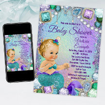 Ducha de bebé sirena rubia joya