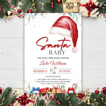Ducha de bebé sombrero de Santa Navidad