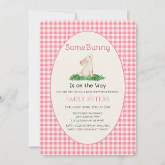 Invitación Ducha de Bebé Some Bunny Rosa