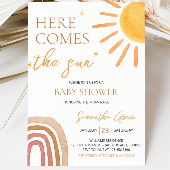 Invitación Ducha de Bebé Sunshine (Subido por el creador)