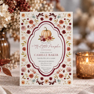 Invitación Ducha de bebé temática de calabaza rústica todo en