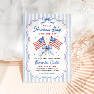Invitación Ducha de Bebé Todo Americano