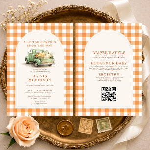 Invitación Ducha de Bebé Todo en un Pequeño Camión de Calabaz