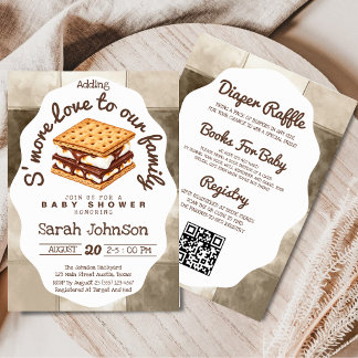 Invitación Ducha de bebé Todo en Uno Agregando Un S'more De A
