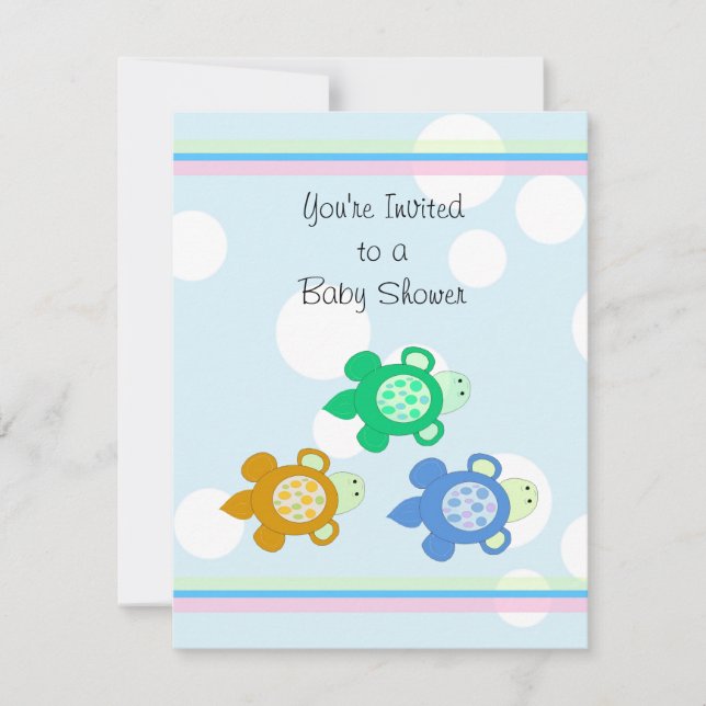 Invitación Ducha de Bebé Tortugas Pequeñas (Anverso)