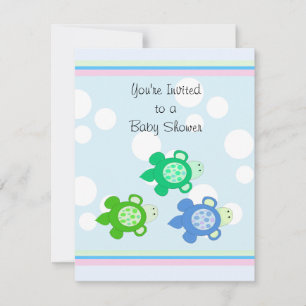 Invitación Ducha de Bebé Tortugas Pequeñas