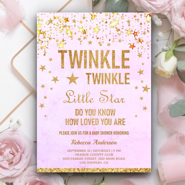 Invitación Ducha de bebé Twinkle Twinkle Little Star (Subido por el creador)
