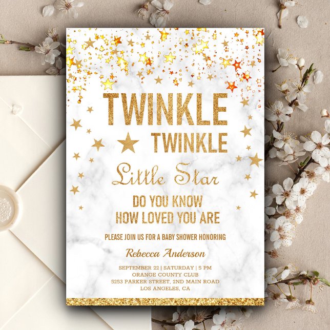 Invitación Ducha de bebé Twinkle Twinkle Little Star (Subido por el creador)